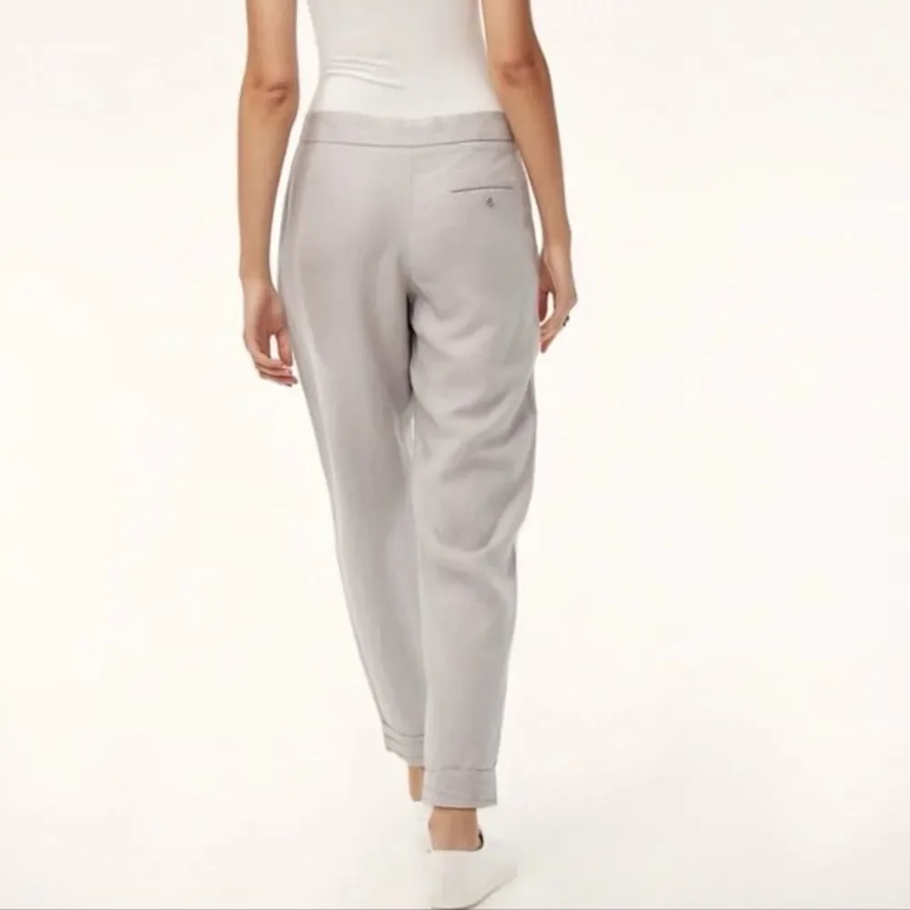 Aritzia Wilfred Allant Cropped Linen Pant in Ashen Grey Size 00